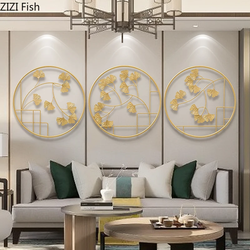 Creative Metal Ginkgo Leaf Wall Hanging Living Room Bedroom Decoration Abstract Round Leaf Pendant Background Wall Decoration 
Creative Metal Ginkgo Leaf Wall Hanging Living Room Bedroom Decoration Abstract Round Leaf Pendant Background Wall Decoration