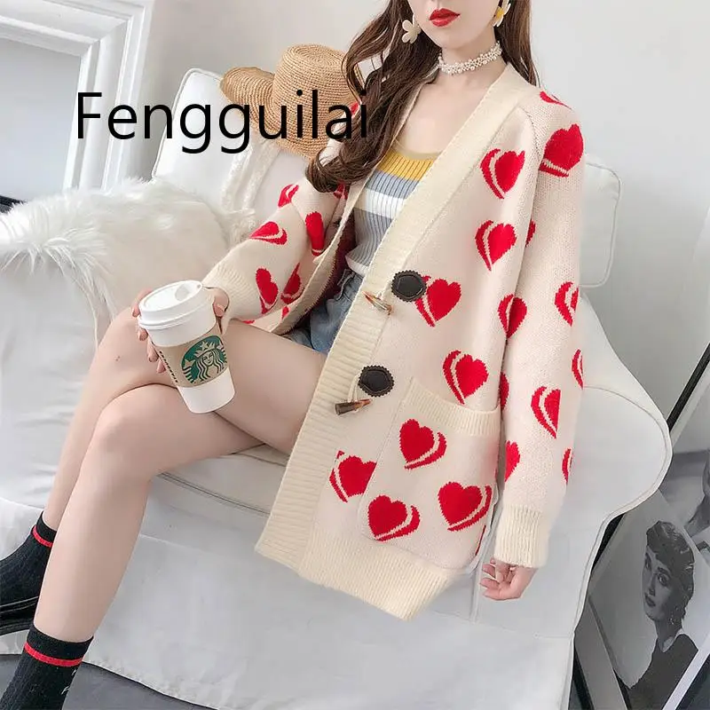2019 Autumn Winter Sweater Coat for Women open Stitch Sweet Heart Knitted Long Jacket Horn buckle Warm Long Cardigans
2019 Autumn Winter Sweater Coat for Women open Stitch Sweet Heart Knitted Long Jacket Horn buckle Warm Long Cardigans
