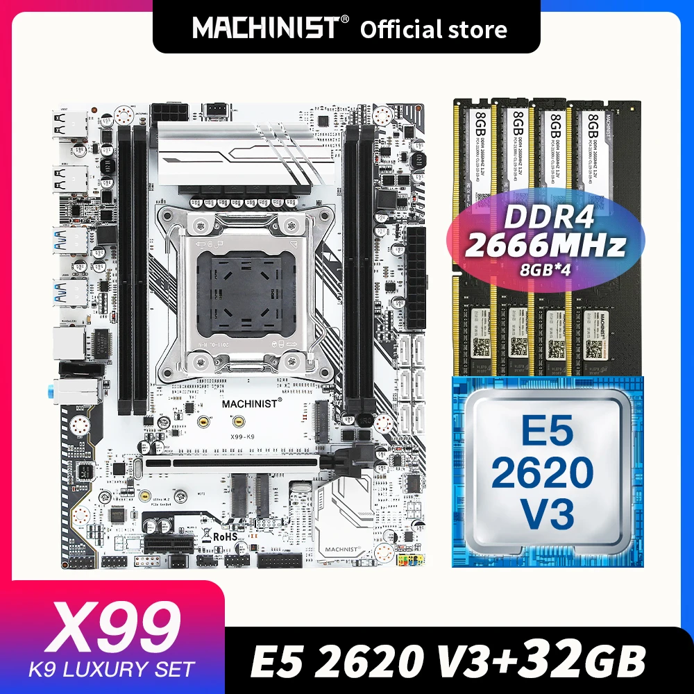 MACHINIST X99 motherboard LGA Intel xeon E5 2620 V3 pc kit x99 2011-3 processor DDR4 32GB 2666mhz RAM memory M-ATX X99-K9
MACHINIST X99 motherboard LGA Intel xeon E5 2620 V3 pc kit x99 2011-3 processor DDR4 32GB 2666mhz RAM memory M-ATX X99-K9