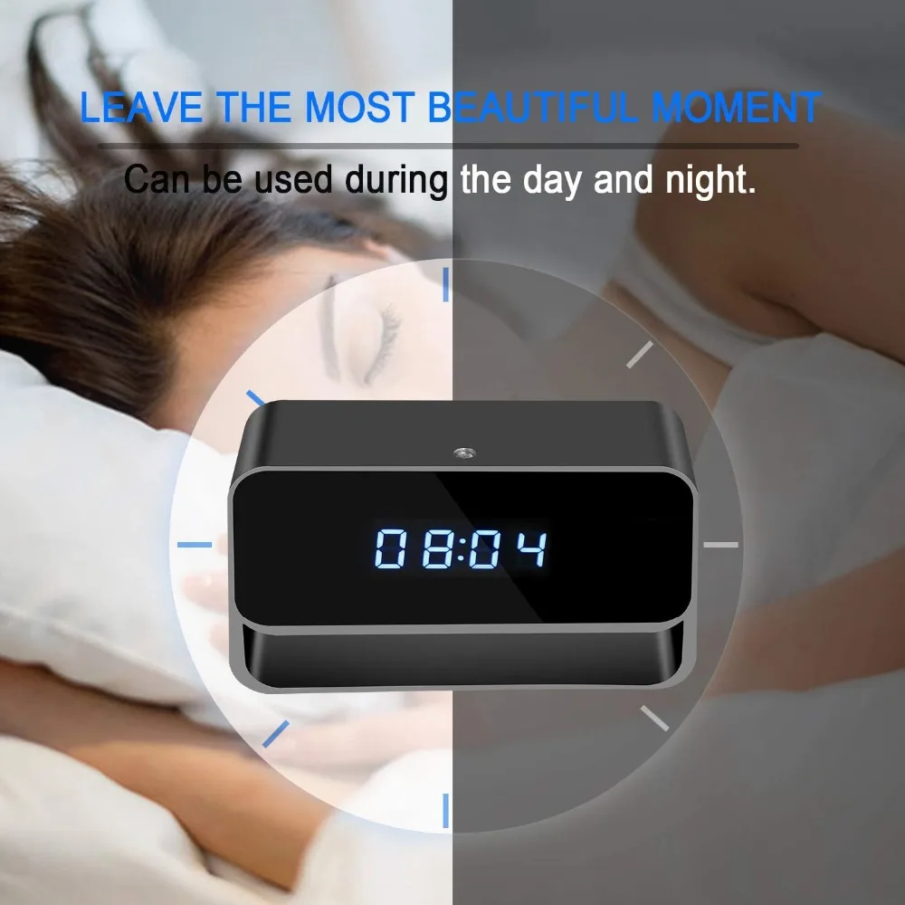 12/24 Hour Detection Alert 1080P Mini Camera Clock Wireless Clocks Cameras HD WiFi Covert Surveillance Security Cam Night Vision
12/24 Hour Detection Alert 1080P Mini Camera Clock Wireless Clocks Cameras HD WiFi Covert Surveillance Security Cam Night Vision