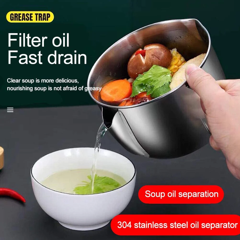 Stainless Steel Oil Seperator Household Oil Filter Bowl with Lid Hot Pot Grease Skimmer
Stainless Steel Oil Seperator Household Oil Filter Bowl with Lid Hot Pot Grease Skimmer