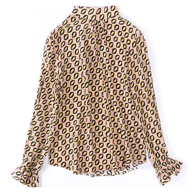 Elegant Crepe-De-Chine Silk Shirt Bell Sleeve Stand Collar Printed Silk Top 2020 Fashion New Style
Elegant Crepe-De-Chine Silk Shirt Bell Sleeve Stand Collar Printed Silk Top 2020 Fashion New Style