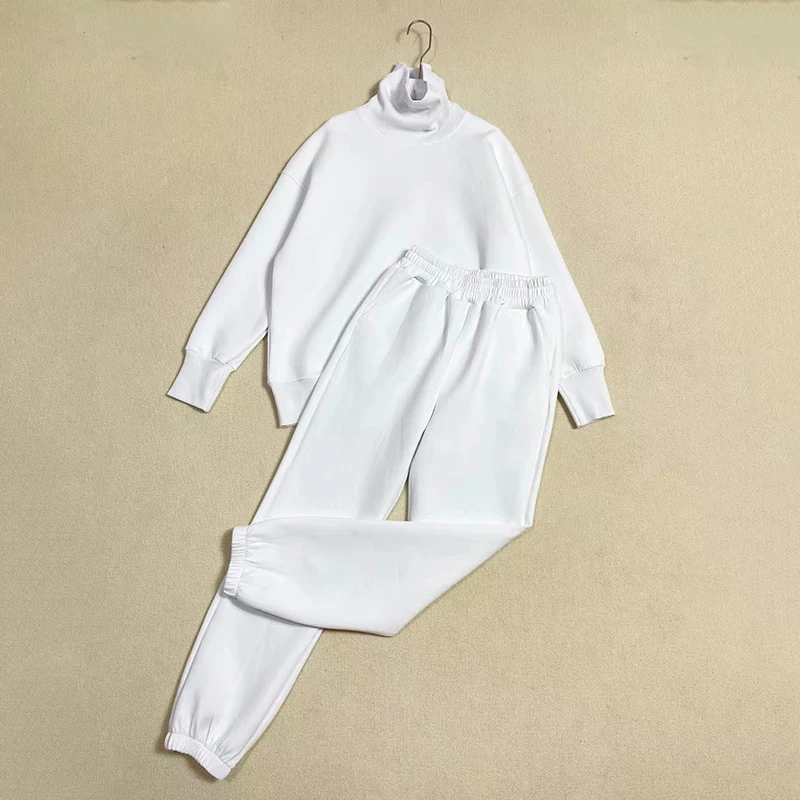 CHICEVER Casual Two Piece Set For Women Turtleneck Long Sleeve Tops High Waist Loose Wide Leg Pants Solid Sets Female 2021 Style
CHICEVER Casual Two Piece Set For Women Turtleneck Long Sleeve Tops High Waist Loose Wide Leg Pants Solid Sets Female 2021 Style