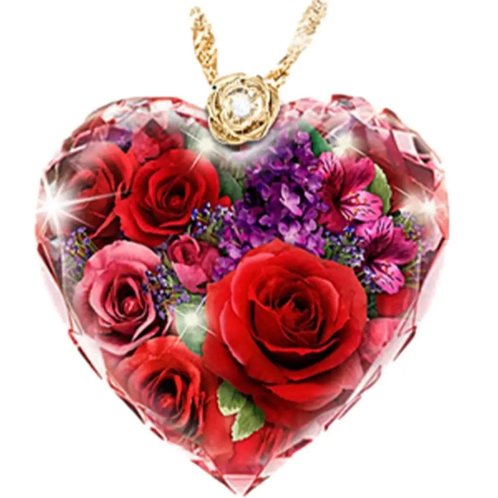 Heart-shaped Crystal Necklace Small Cat Rose Flower Girl Valentine's Necklace Classic Pendant Day Jewelry Woman Present Gif R3X0
Heart-shaped Crystal Necklace Small Cat Rose Flower Girl Valentine's Necklace Classic Pendant Day Jewelry Woman Present Gif R3X0