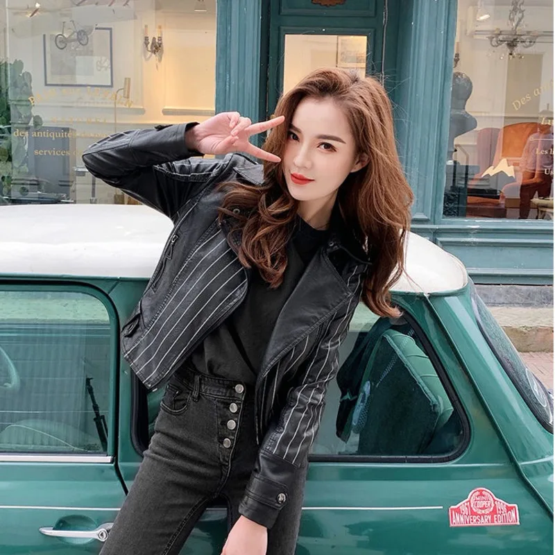 2019 Autumn Lapel Directly Canister Women's Leather Clothing Short Fund Pu Locomotive Leather Clothing Loose Coat Woman
2019 Autumn Lapel Directly Canister Women's Leather Clothing Short Fund Pu Locomotive Leather Clothing Loose Coat Woman
