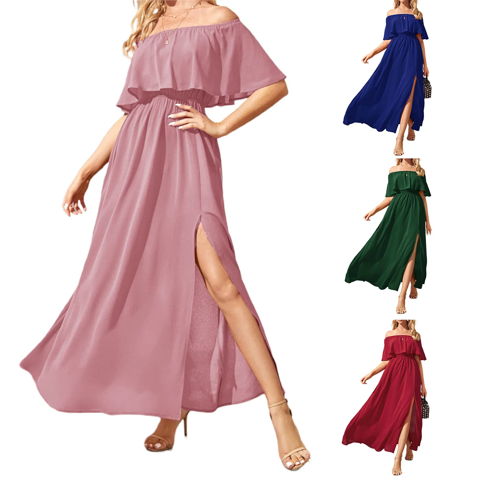 IMCUTE Temperament Slim Party Dress Skirt Women's One-line Neck Ruffled A-line Skirt Boho Elegant Long-sleeved Chiffon Dress
IMCUTE Temperament Slim Party Dress Skirt Women's One-line Neck Ruffled A-line Skirt Boho Elegant Long-sleeved Chiffon Dress
