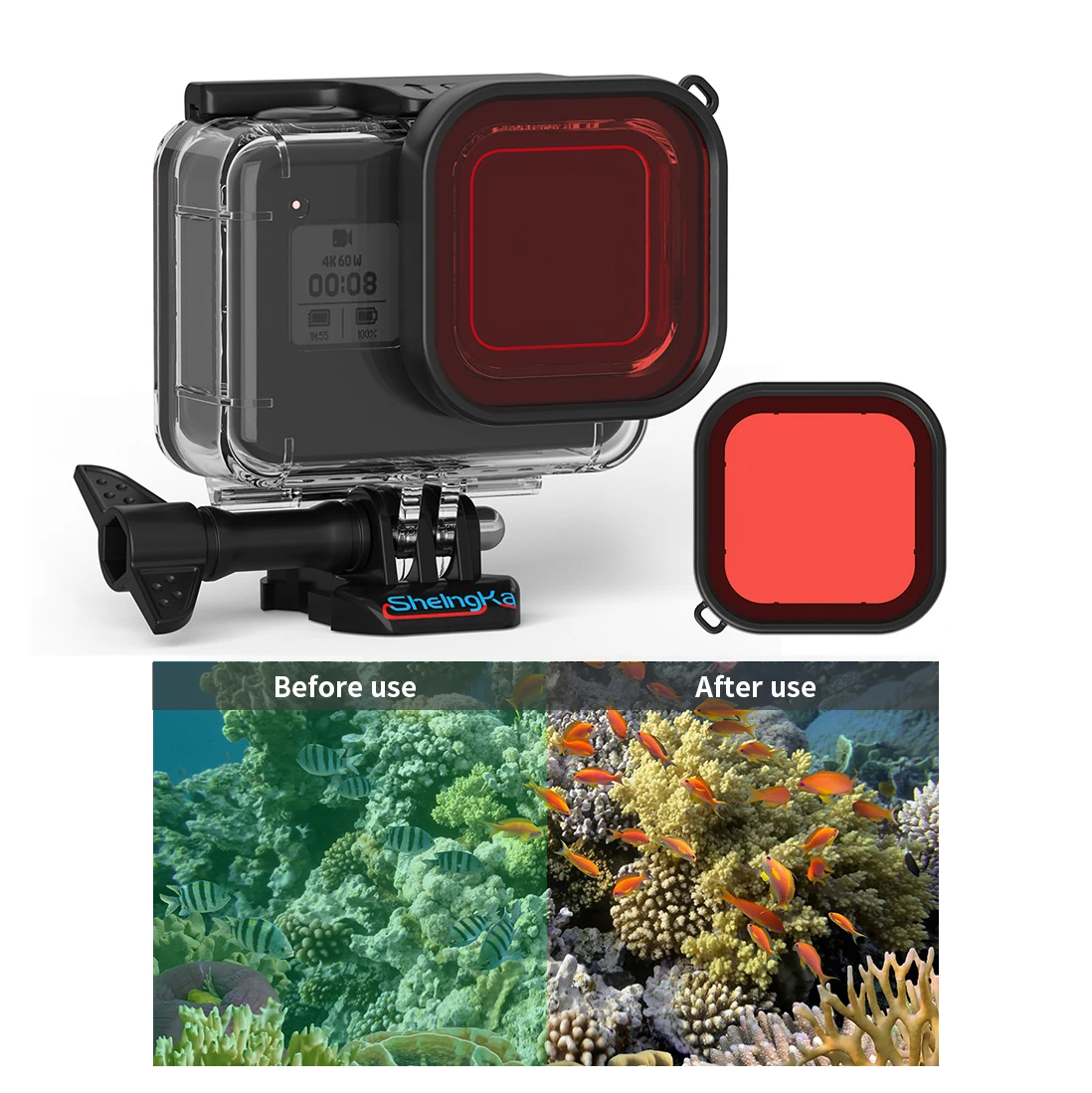 Водонепроницаемый чехол для GoPro Hero 8 черный защитный чехол для подводного плавания с красно-фиолетовым цветным фильтром комплект из 3 предме...
Водонепроницаемый чехол для GoPro Hero 8 черный защитный чехол для подводного плавания с красно-фиолетовым цветным фильтром комплект из 3 предме...