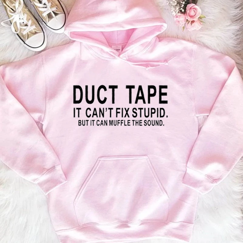Pullover Sweatshirts Fit for Spring and Winter Duct tap hoodies women fashion pure casual funny tumblr slogan quote tops- L211
Pullover Sweatshirts Fit for Spring and Winter Duct tap hoodies women fashion pure casual funny tumblr slogan quote tops- L211