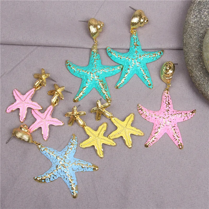 Starfish Earrings Drop Earring For Women Gold Cowrie Shell Earrings Fashion Geometric Dangle Earring Wedding Statement Jewelry
Starfish Earrings Drop Earring For Women Gold Cowrie Shell Earrings Fashion Geometric Dangle Earring Wedding Statement Jewelry