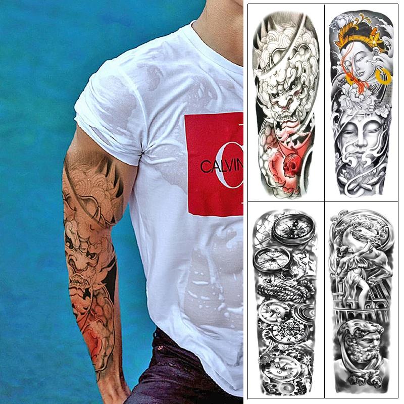 Large Arm Sleeve Tattoo Old School Waterproof Temporary Tatto Sticker Dragon Skull Body Art Full Fake Tatoo Women
Large Arm Sleeve Tattoo Old School Waterproof Temporary Tatto Sticker Dragon Skull Body Art Full Fake Tatoo Women