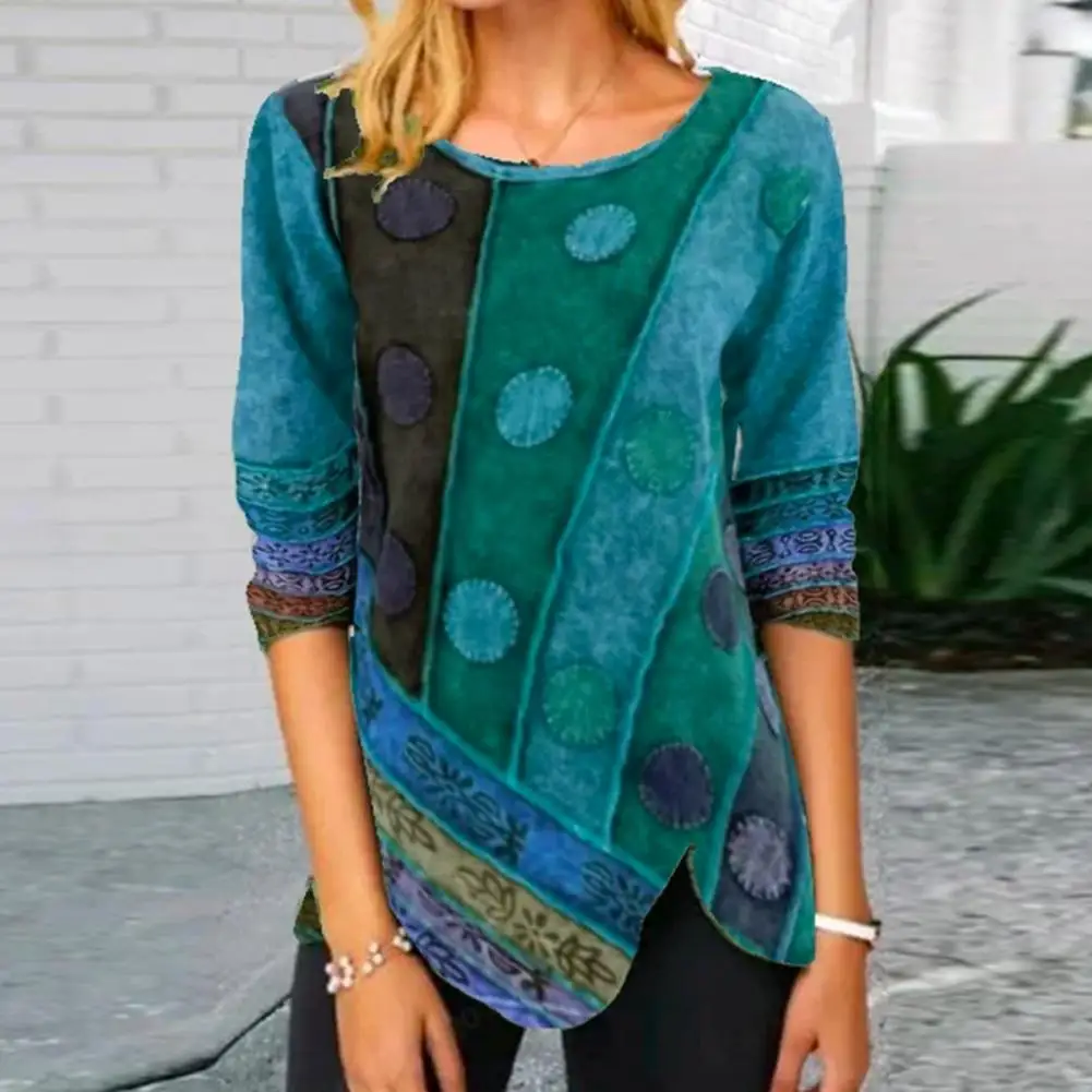 Autumn Women T-shirt Retro Printed Irregular Hem O Neck Long Sleeve Blouse T-shirt Tunic Women's Clothing
Autumn Women T-shirt Retro Printed Irregular Hem O Neck Long Sleeve Blouse T-shirt Tunic Women's Clothing