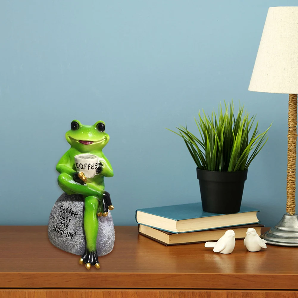 Frog Sitting On Stone Sculpture Garden Cute Desktop Resin Coffee Cup Frog Statue Outdoor Home Park Landscape Figurines
Frog Sitting On Stone Sculpture Garden Cute Desktop Resin Coffee Cup Frog Statue Outdoor Home Park Landscape Figurines
