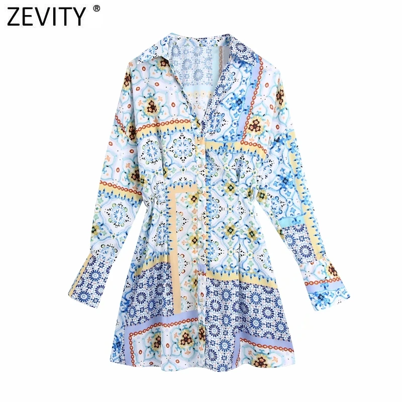 Zevity 2021 Women Vintage V Neck Cloth Patchwork Print Mini Shirt Dress Female Chic Breasted Elastic Waist Retro Vestidos DS8398
Zevity 2021 Women Vintage V Neck Cloth Patchwork Print Mini Shirt Dress Female Chic Breasted Elastic Waist Retro Vestidos DS8398