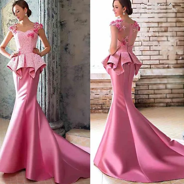 Free Shipping Sweetheart Cap Sleeve Pink Mermaid Flowers Appliques Lace sexy Evening prom gown 2018 mother of the bride dresses
Free Shipping Sweetheart Cap Sleeve Pink Mermaid Flowers Appliques Lace sexy Evening prom gown 2018 mother of the bride dresses