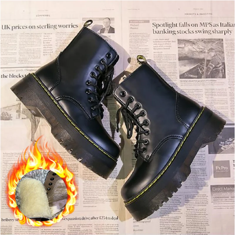 Motorcycle Women's Boots Winter Soft Leather Shoes Black Botas Wedges Female Lace Up Platforms Women White Botas Mujer
Motorcycle Women's Boots Winter Soft Leather Shoes Black Botas Wedges Female Lace Up Platforms Women White Botas Mujer