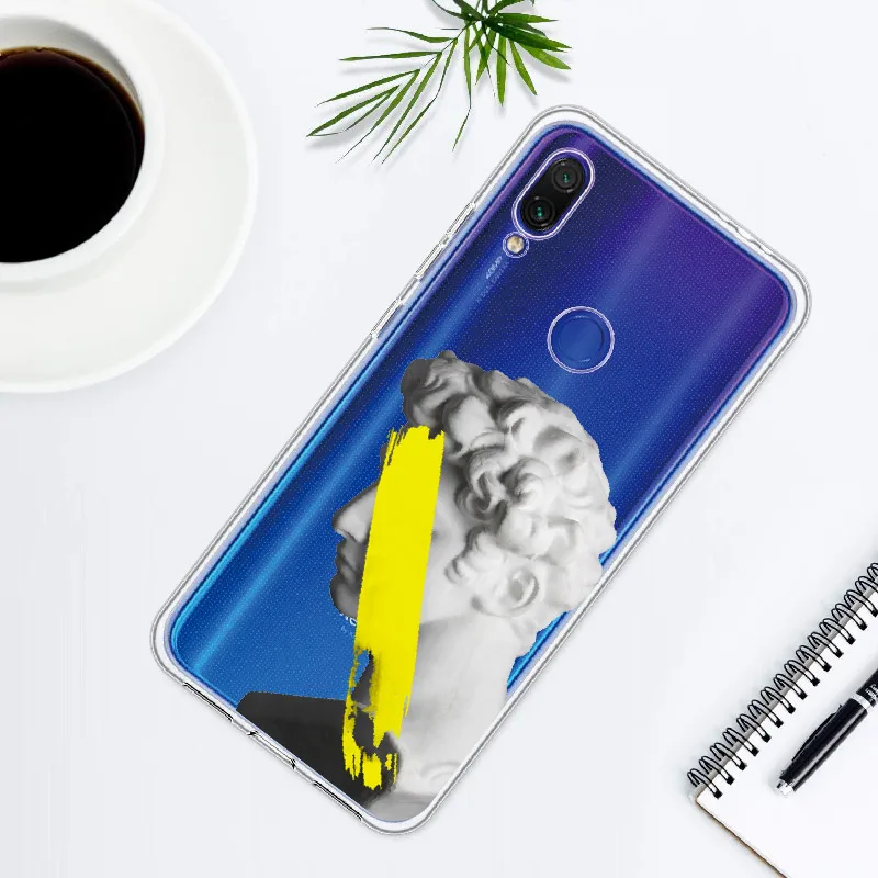 Давид Микеланджело Римская Статуя для Xiaomi Mi Redmi Note 5 6 7 8 9 10 lite Pro Plus Мягкий ТПУ