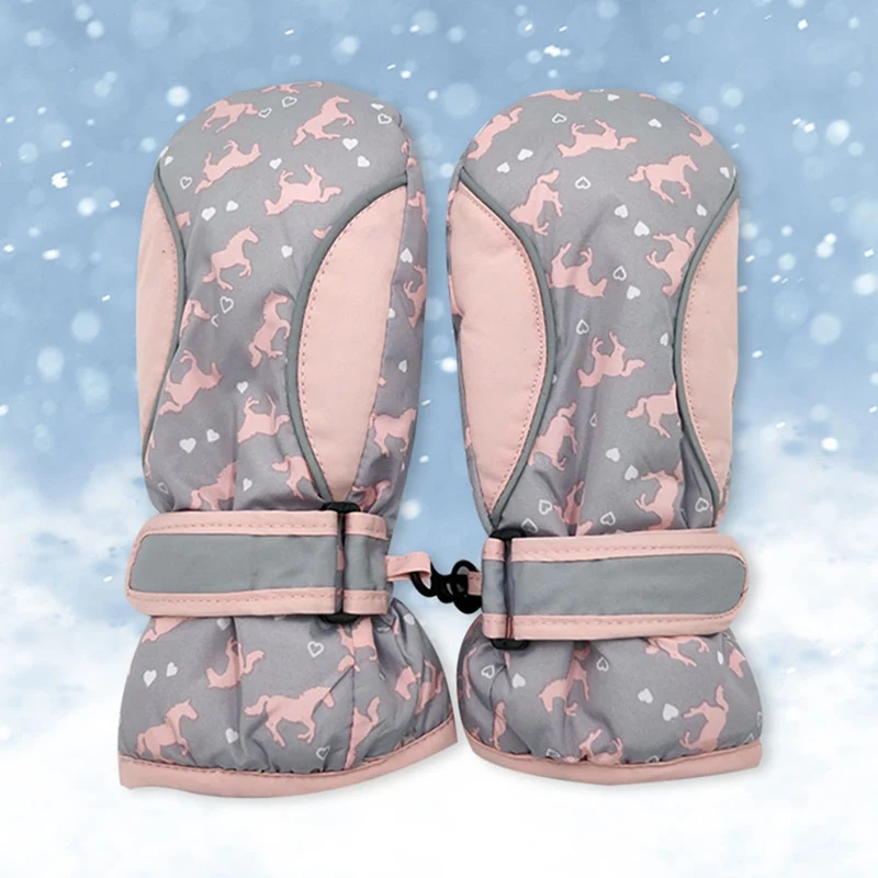 1 пара, детские зимние лыжные перчатки с принтом для девочек 
1 пара, детские зимние лыжные перчатки с принтом для девочек