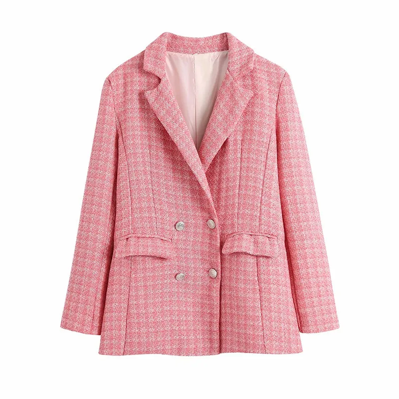 Double-breasted Plaid Blazer Office Lady 2021 Autumn Double Breasted Tweed Coat Long Sleeve Pockets Female Outerwear Women
Double-breasted Plaid Blazer Office Lady 2021 Autumn Double Breasted Tweed Coat Long Sleeve Pockets Female Outerwear Women