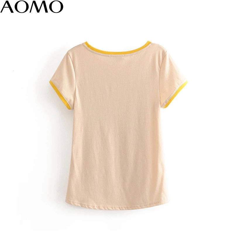 AOMO women casual apricot print cotton t shirt boy friend style 2020 short sleeve O neck tees ladies funny T shirts top 4D07A
AOMO women casual apricot print cotton t shirt boy friend style 2020 short sleeve O neck tees ladies funny T shirts top 4D07A