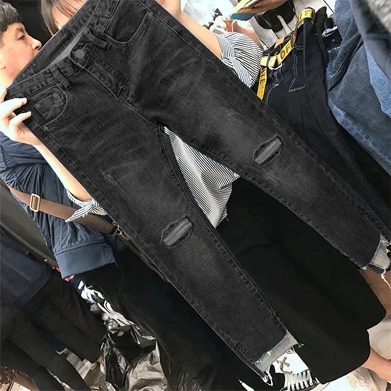 2021 Band New Women Denim Skinny Trousers Ripped Jeans For Women Hole Vintage Pencil Pants High Elasticity Stretch Trousers
2021 Band New Women Denim Skinny Trousers Ripped Jeans For Women Hole Vintage Pencil Pants High Elasticity Stretch Trousers