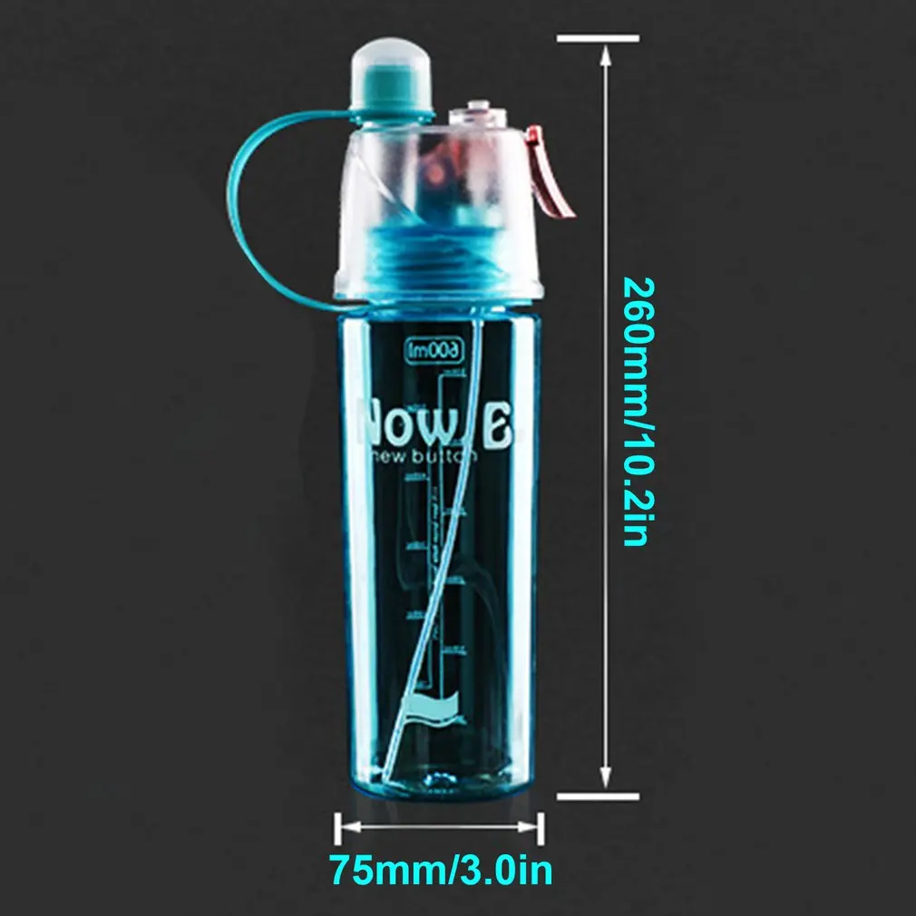 New 600ml 3 Color Solid Plastic Spray Mist Cool Summer Sport Water Bottle Cup Portable Climbing Outdoor Bike Drink Water Bottles
New 600ml 3 Color Solid Plastic Spray Mist Cool Summer Sport Water Bottle Cup Portable Climbing Outdoor Bike Drink Water Bottles