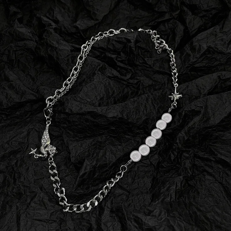 POTCET Women's Stainless Steel Pearl Star Titanium Steel Necklace Pendant Clavicle Chain Fashion Hip Hop Party Jewelry
POTCET Women's Stainless Steel Pearl Star Titanium Steel Necklace Pendant Clavicle Chain Fashion Hip Hop Party Jewelry
