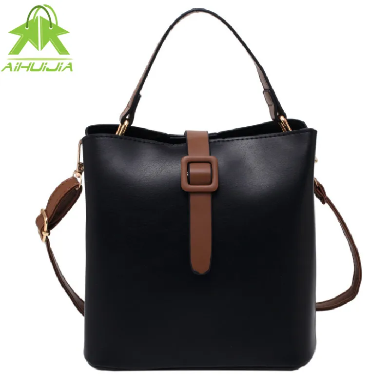 Elegant Female Bucket Bag Designer Lady Handbags 2021 New High-quality Pu Leather Color Matching Travel Shoulder Messenger Bag
Elegant Female Bucket Bag Designer Lady Handbags 2021 New High-quality Pu Leather Color Matching Travel Shoulder Messenger Bag