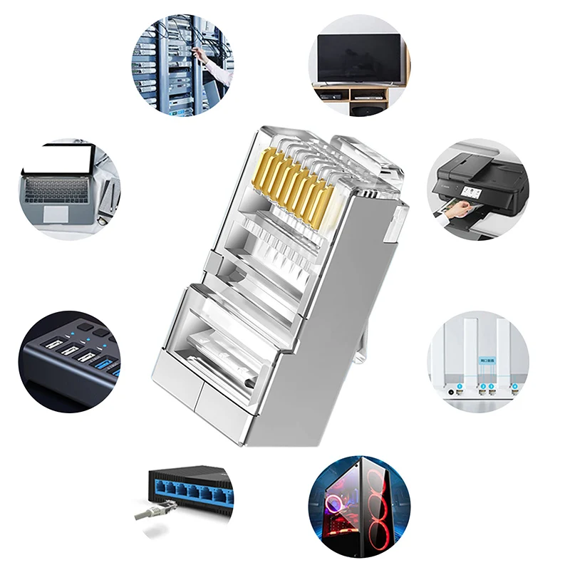 10 шт./компл. Cat6 разъем RJ45 8P8C модульный сетевой Кабельный разъем с кристальной головкой
10 шт./компл. Cat6 разъем RJ45 8P8C модульный сетевой Кабельный разъем с кристальной головкой