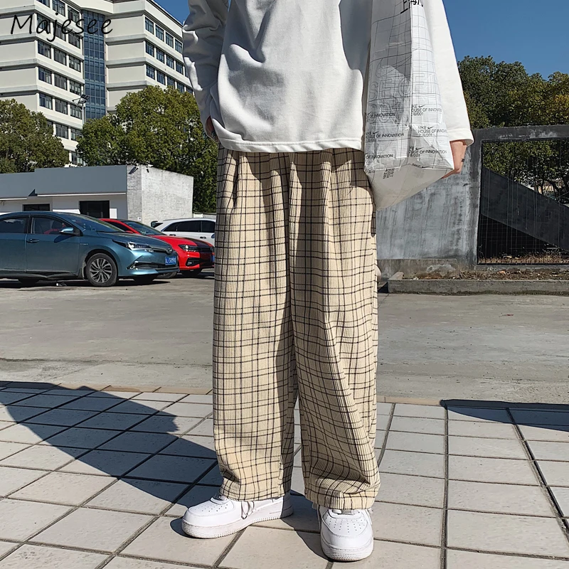 Men Casual Pants Loose Wide Leg Plaid Fashion All-match Harajuku Hip-hop Trousers Elastic Waist Ankle Length Korean Fashion Chic
Men Casual Pants Loose Wide Leg Plaid Fashion All-match Harajuku Hip-hop Trousers Elastic Waist Ankle Length Korean Fashion Chic
