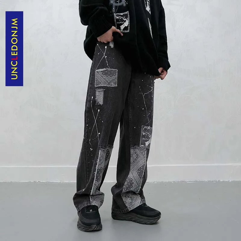 UNCLEDONJM Colour Block cashew jeans Patchwork graffiti jeans men hip hop punk pants men jeans trousers YGH01
UNCLEDONJM Colour Block cashew jeans Patchwork graffiti jeans men hip hop punk pants men jeans trousers YGH01