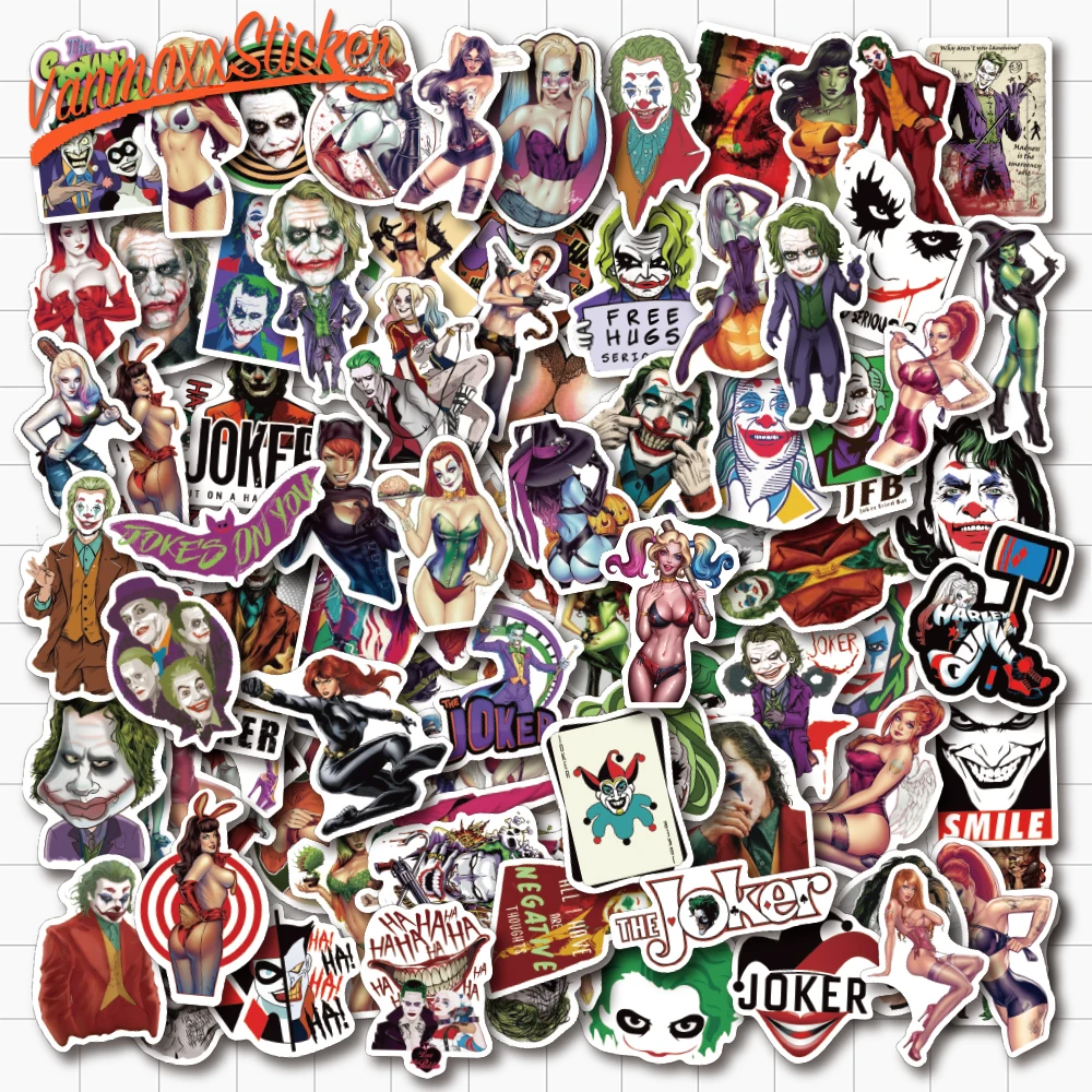 VANMAXX 100 PCS DC Villain Joker/ Devil Girl Quinn Graffiti Stickers Waterproof Vinyl PVC for Laptop Helmet Bicycle Luggage Car
VANMAXX 100 PCS DC Villain Joker/ Devil Girl Quinn Graffiti Stickers Waterproof Vinyl PVC for Laptop Helmet Bicycle Luggage Car