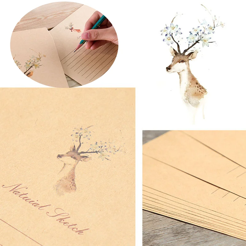 5pcs Cute Deer Envelope Postcards Greeting Cards 10pcs Letter Paper Vintage European Lovely Style for Card Scrapbooking Letter
5pcs Cute Deer Envelope Postcards Greeting Cards 10pcs Letter Paper Vintage European Lovely Style for Card Scrapbooking Letter