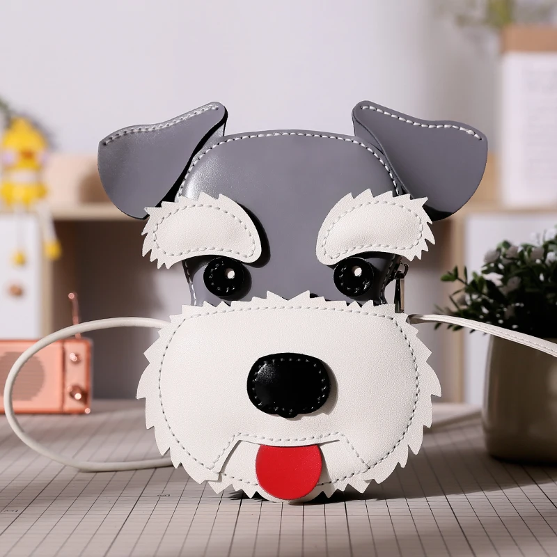 Original design schnauzer DIY manual material bag to make one shoulder cross weaving creative leather bag for women
Original design schnauzer DIY manual material bag to make one shoulder cross weaving creative leather bag for women