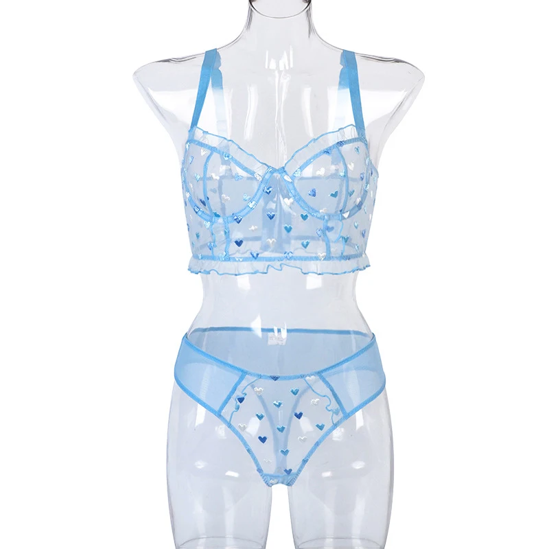 Love Heart Embroidery Erotic Lingerie Sexy Transparent Ruffled Push Up Bra Underwire Briefs Set Women 2 Piece Exotic Underwear
Love Heart Embroidery Erotic Lingerie Sexy Transparent Ruffled Push Up Bra Underwire Briefs Set Women 2 Piece Exotic Underwear
