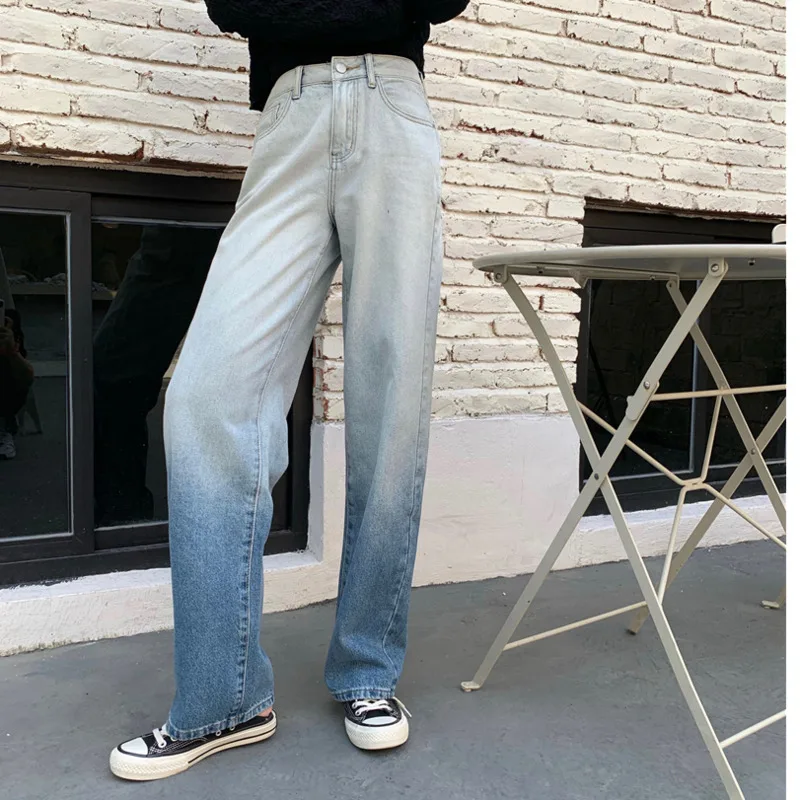 High Waisted Ladies Jeans For Women korean Gradual Straight Wide Leg Pants Loose Mop Pants Summer Denim Streetwear Clothing
High Waisted Ladies Jeans For Women korean Gradual Straight Wide Leg Pants Loose Mop Pants Summer Denim Streetwear Clothing