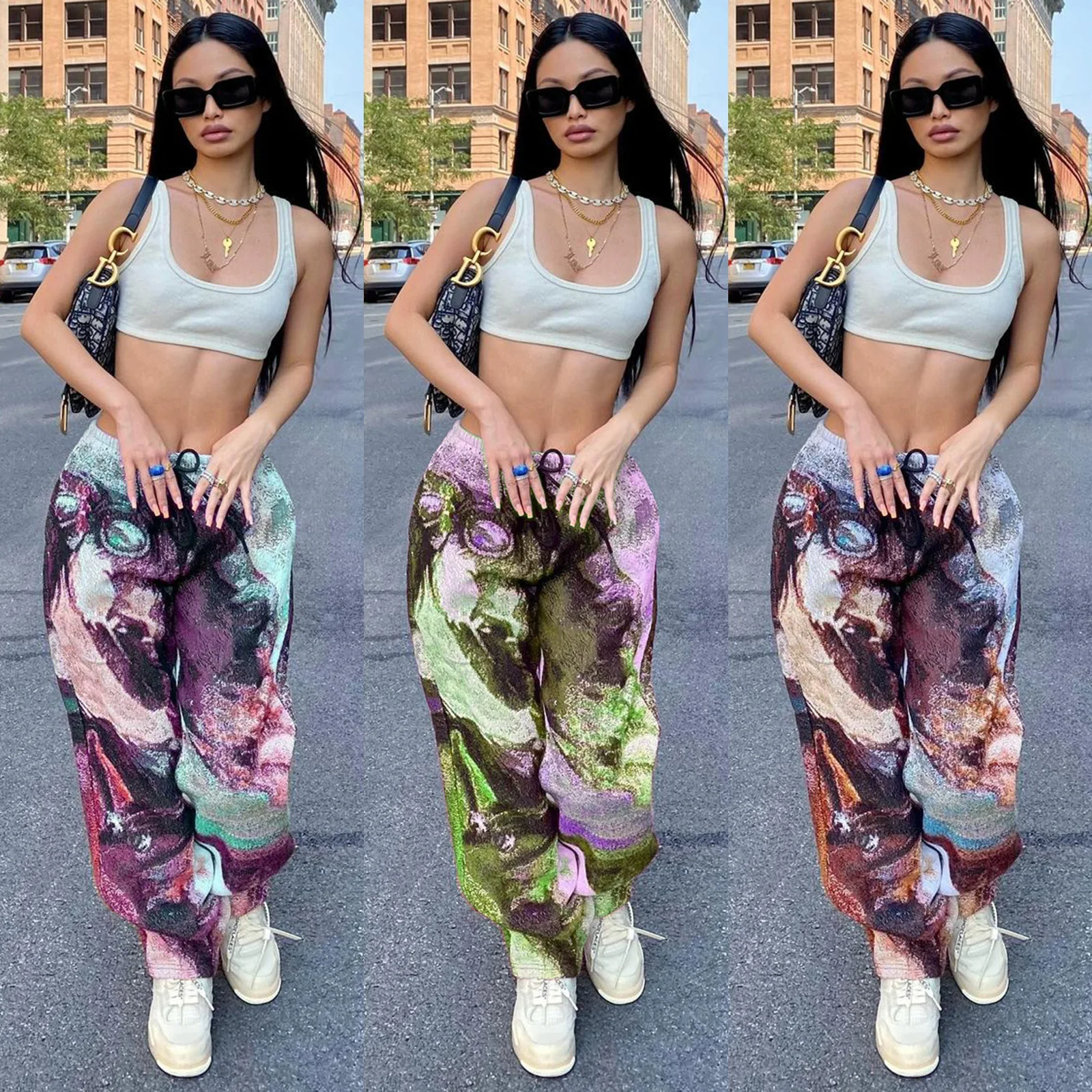 Streetwear Fashion Hip Hop Printed Loose Casual Drawstring Trousers Women High Waist Sports Jogging Straight Pants Female
Streetwear Fashion Hip Hop Printed Loose Casual Drawstring Trousers Women High Waist Sports Jogging Straight Pants Female