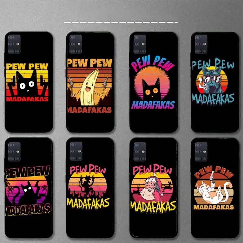 Black Cat Pew Pew Madafakas Phone Case For Samsung S21 S30 S10 S9 S8 S7 S6 S5 plus lite ultra edge soft Cover Fundas
Black Cat Pew Pew Madafakas Phone Case For Samsung S21 S30 S10 S9 S8 S7 S6 S5 plus lite ultra edge soft Cover Fundas