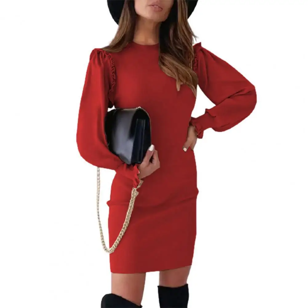 Office Lady Dress Solid Color Ruffles Sleeve Autumn Winter Slim Round Neck Women Mini Bodycon Dresses For Women 2021 vestidos
Office Lady Dress Solid Color Ruffles Sleeve Autumn Winter Slim Round Neck Women Mini Bodycon Dresses For Women 2021 vestidos