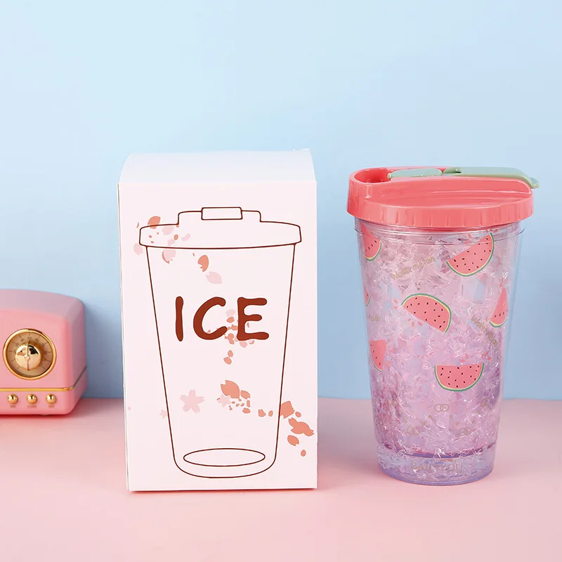 Summer Fashion Fruit Kiwi Watermelon Strawberry Cold Drink Cup Portable Flip Double layer Plastic Anti-scalding Drinking bottle
Summer Fashion Fruit Kiwi Watermelon Strawberry Cold Drink Cup Portable Flip Double layer Plastic Anti-scalding Drinking bottle