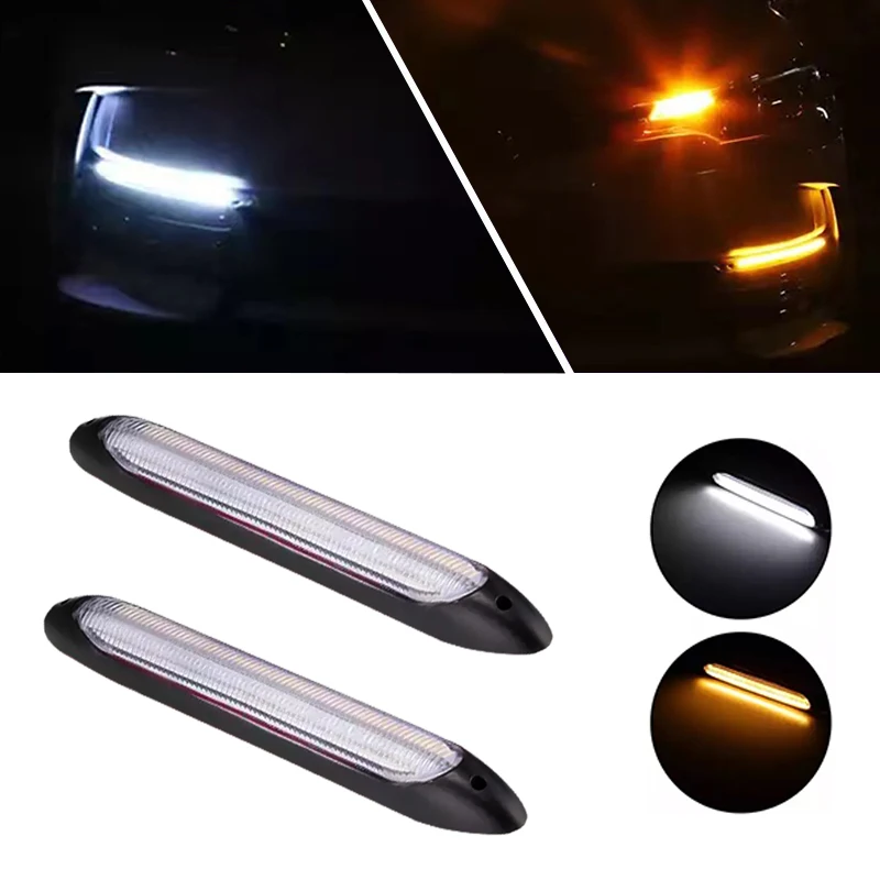 2pcs Universal Car LED Daytime Running Light Scan Waterproof Headlight Strip Sequential Flow Yellow Turn Signal White DRL Light
2pcs Universal Car LED Daytime Running Light Scan Waterproof Headlight Strip Sequential Flow Yellow Turn Signal White DRL Light