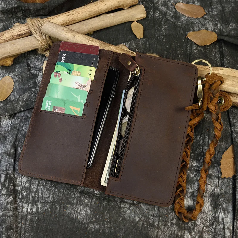 100%Genuine Cow Leather Men Wallet European Vintage Large Capacity Crazy Horse Real Leather Man Bifold Purse Clutch Wallet Chain
100%Genuine Cow Leather Men Wallet European Vintage Large Capacity Crazy Horse Real Leather Man Bifold Purse Clutch Wallet Chain