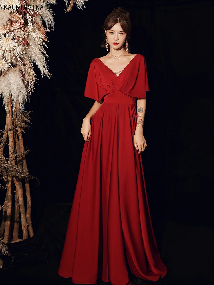 Женское вечернее платье с открытой спиной, бордовое элегантное платье-трапеция до пола с глубоким V-образным вырезом, праздничное платье, официальное платье
Женское вечернее платье с открытой спиной, бордовое элегантное платье-трапеция до пола с глубоким V-образным вырезом, праздничное платье, официальное платье