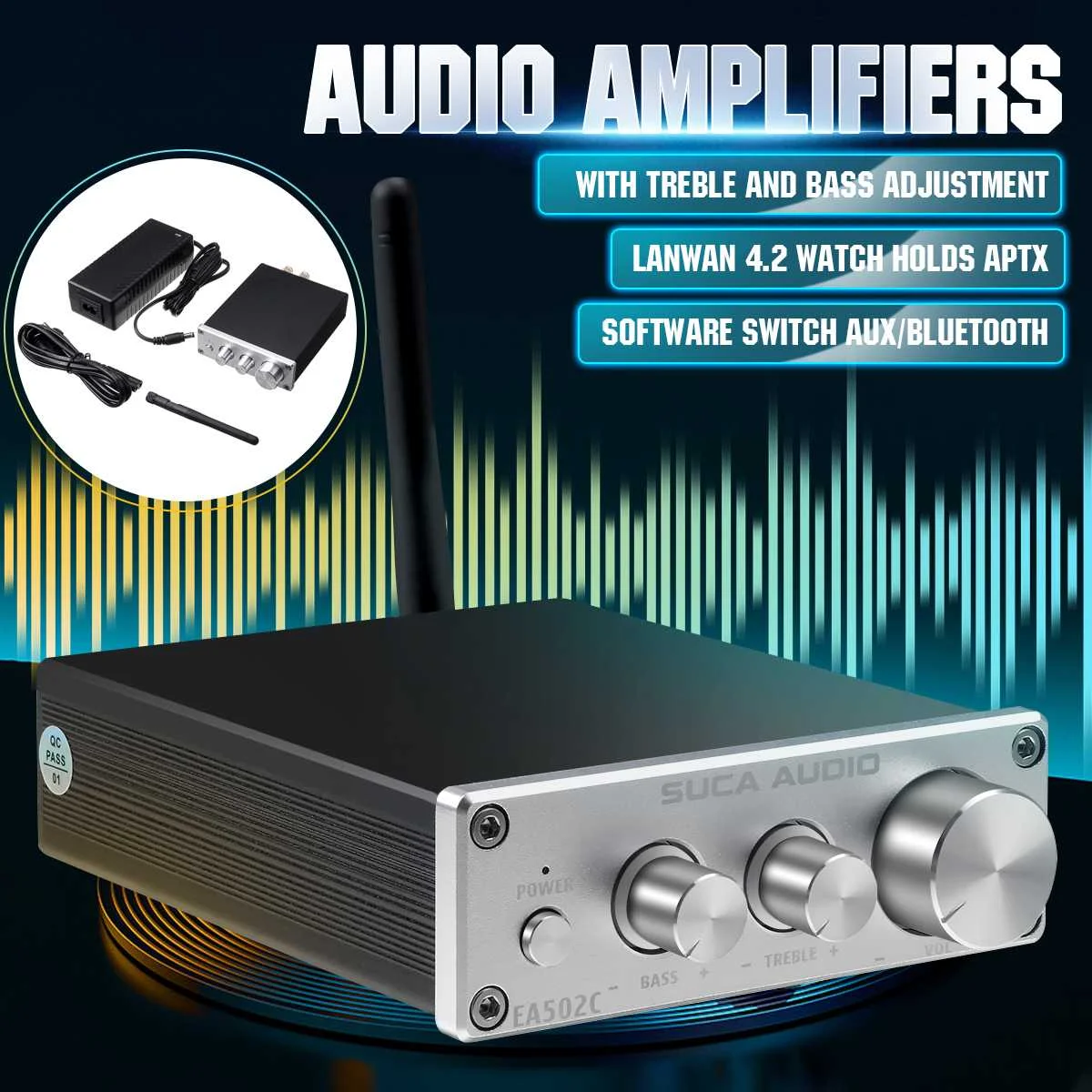 Desktop Bluetooth Digital Amplifier 2 Channel High Power Home Audio Hifi Amplifiers Amplificador 2*50W Home Theater Amplifiers
Desktop Bluetooth Digital Amplifier 2 Channel High Power Home Audio Hifi Amplifiers Amplificador 2*50W Home Theater Amplifiers