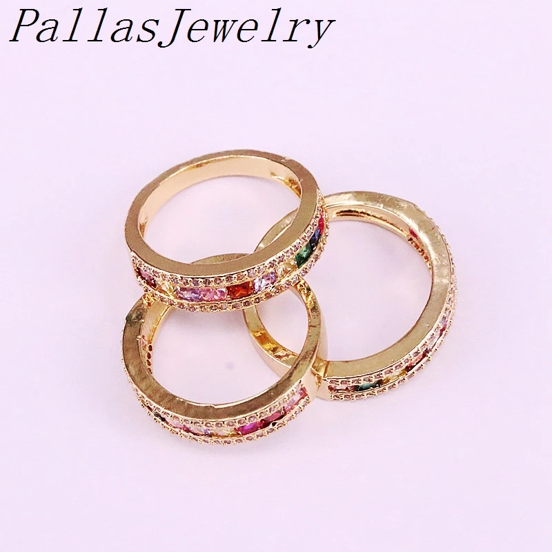 10Pcs Multi Color Rainbow CZ Micro Pave Cubic Zirconia Gold Rings for Women Girls Party Wedding Jewelry
10Pcs Multi Color Rainbow CZ Micro Pave Cubic Zirconia Gold Rings for Women Girls Party Wedding Jewelry