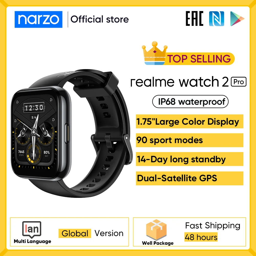 Смарт-часы realme Watch 2 pro с цветным дисплеем 1,75 дюйма, GPS, 90 спортивных режимов
Смарт-часы realme Watch 2 pro с цветным дисплеем 1,75 дюйма, GPS, 90 спортивных режимов