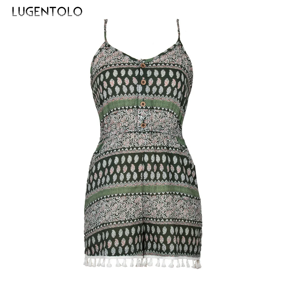 Women Playsuit Summer Sexy Spaghetti Strap Print Rompers Tassel Casual Sleeveless Fashion Female Playsuits Lugentolo
Women Playsuit Summer Sexy Spaghetti Strap Print Rompers Tassel Casual Sleeveless Fashion Female Playsuits Lugentolo