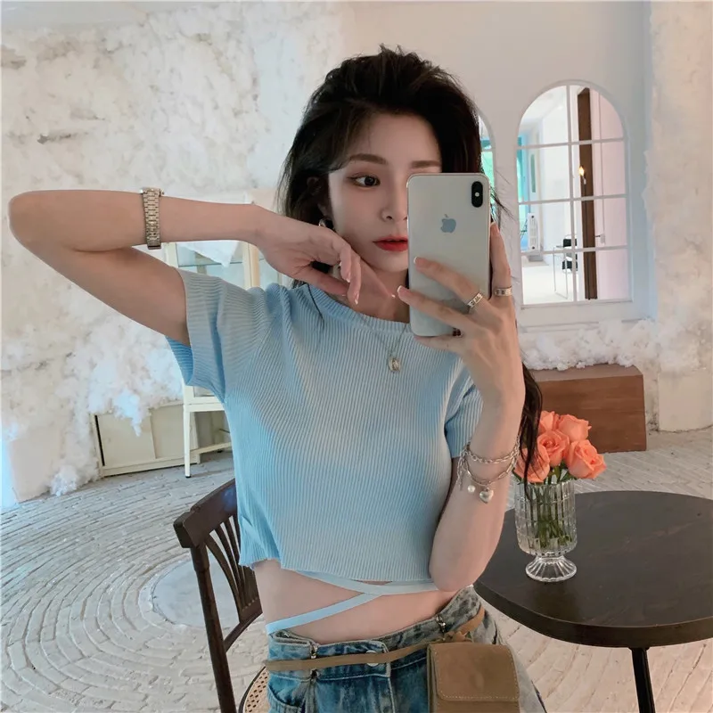YTX994 Summer 2021 new sweet and spicy style design niche hot girls short short-sleeved T-shirt women
YTX994 Summer 2021 new sweet and spicy style design niche hot girls short short-sleeved T-shirt women