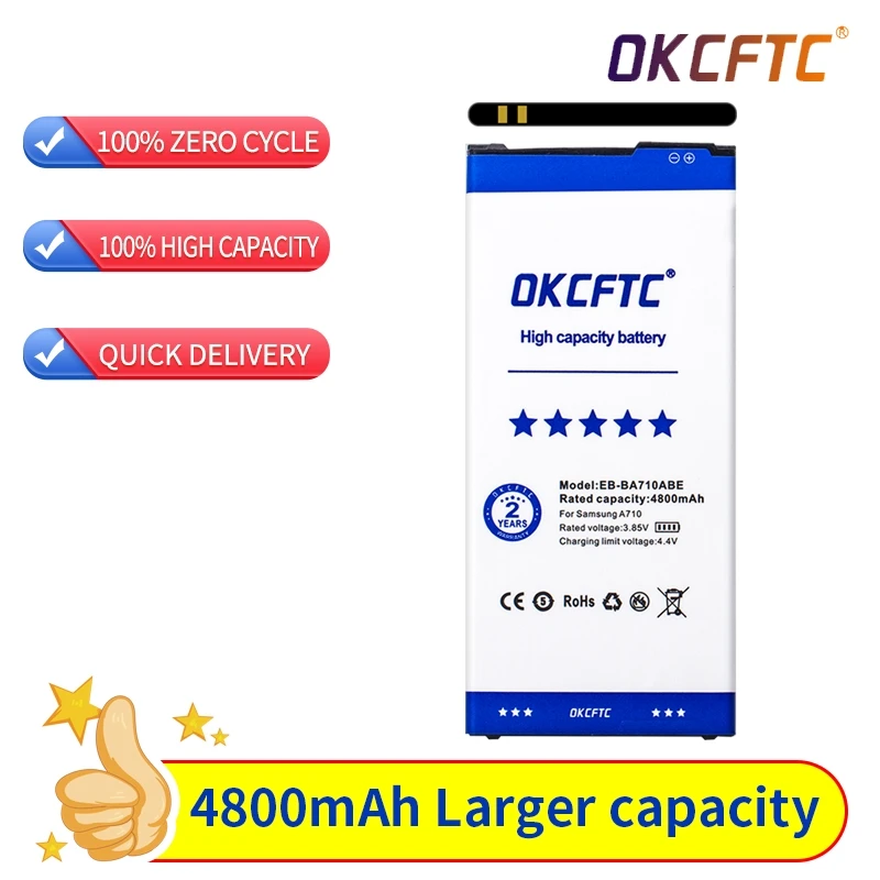Original Battery for Samsung GALAXY A7 2016 Battery A7110 A7109 A710 A710F EB-BA710ABE 4800mAh Full Capacity
Original Battery for Samsung GALAXY A7 2016 Battery A7110 A7109 A710 A710F EB-BA710ABE 4800mAh Full Capacity