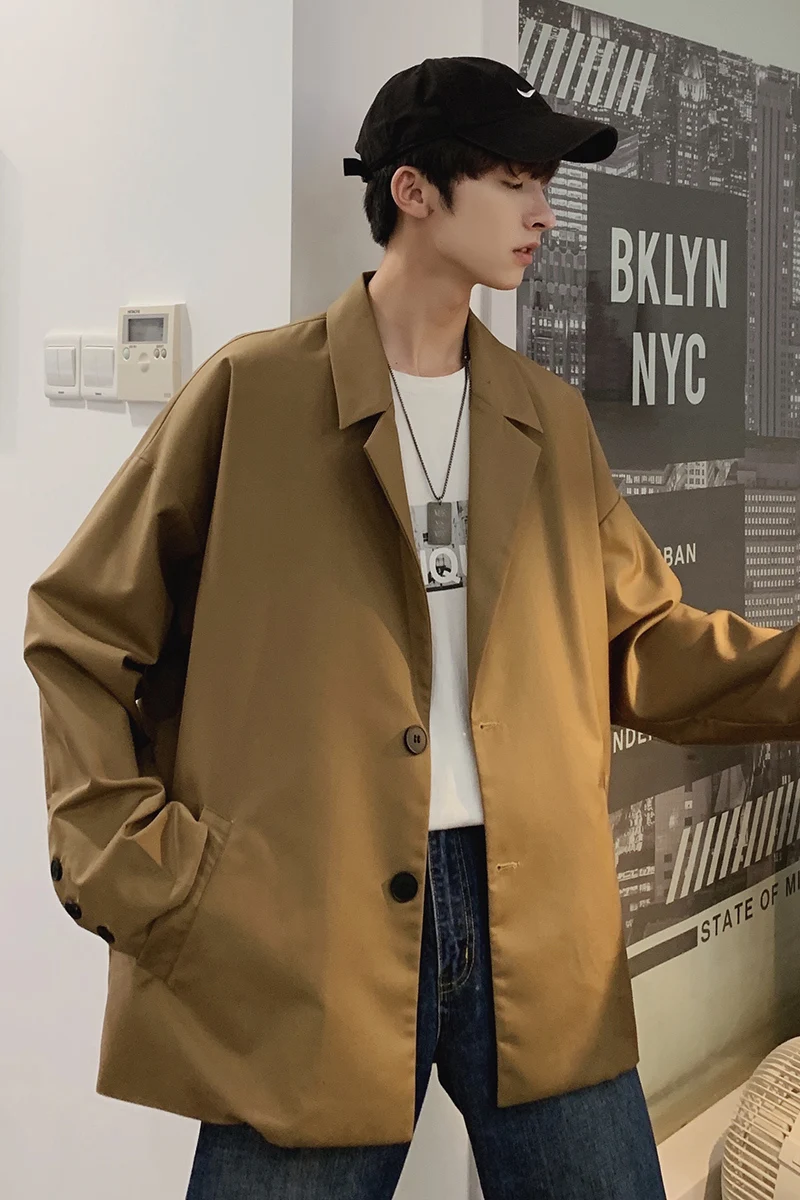 2020 Spring And Autumn New Korean Personality Solid Color Loose Suit Fashion Casual Single-breasted Jacket Coat Khaki M-2XL
2020 Spring And Autumn New Korean Personality Solid Color Loose Suit Fashion Casual Single-breasted Jacket Coat Khaki M-2XL
