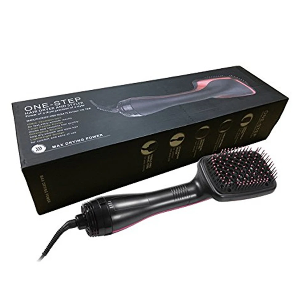 

One Step Dryer Volumizer Hair Dryer Brush Styler for Straightening Curling Salon Negative Ion Ceramic 3 in 1 Brush Blow Dryer